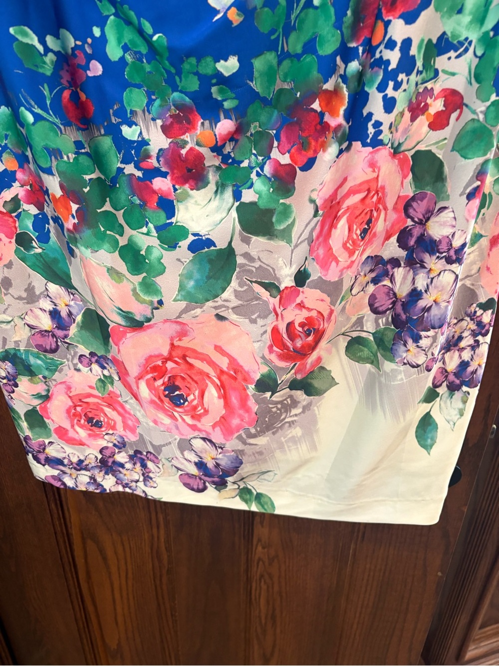 FINAL PRICE Suzi Chin Maggy Boutique $168 Watercolor Draped Sheath Dr 14 AS IS - Picture 6 of 16